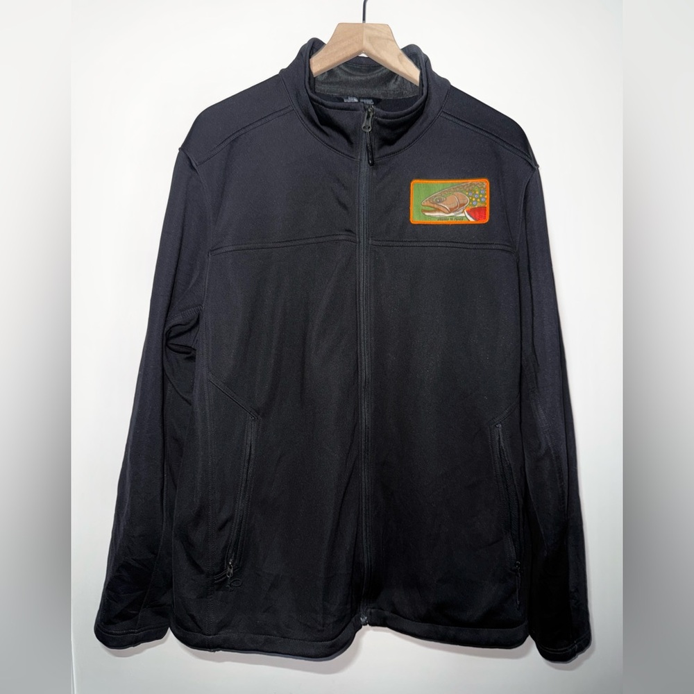 The North Face Windwall Zip Up Collared Jacket Black Polyester Men’s Size XL